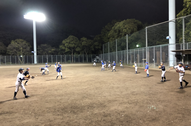 ナイターでの練習